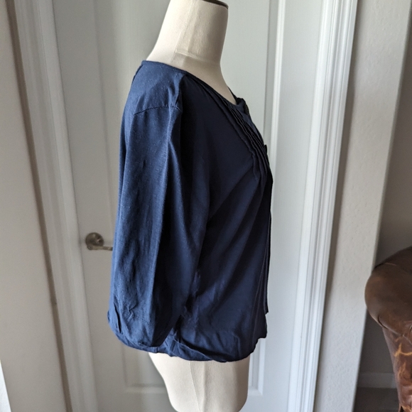 Merona Navy Jersey Knit Cropped Cardigan - Picture 5 of 7